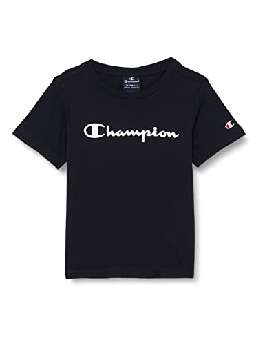 Champion Jungen Legacy American Classics S/S Logo T-Shirt, Marineblau, 7-8 Jahre von Champion