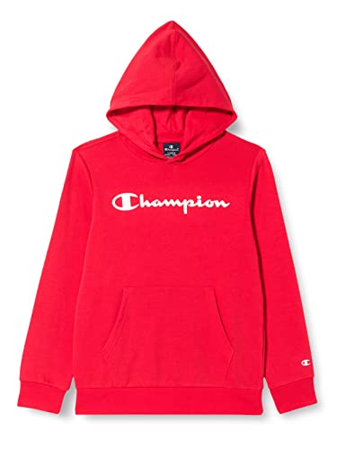 Champion Jungen Legacy American Classics-Ultra Light Powerblend Terry Logo Hooded Sweatshirt, Rosso Intenso, 13-14 anni von Champion