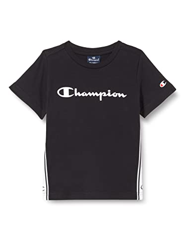 Champion Jungen Legacy American Side Tape S/S T-Shirt, Schwarz, 11-12 Jahre von Champion