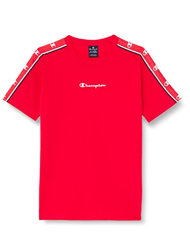 Champion Jungen Legacy American Tape Small Logo S/S T-Shirt, Intensives Rot, 9-10 Jahre von Champion