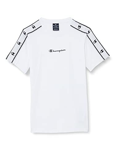 Champion Jungen Legacy American Tape-Small Logo S/S T-Shirt, Weiß, 7-8 Jahre von Champion