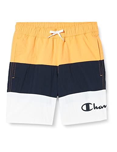 Champion Jungen Legacy Beachshorts Ac Color Block Badehose, (Orange/Marineblau/Weiß), 3-4 Jahre von Champion