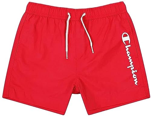 Champion Jungen Legacy Beachshorts Ac Logo Badehose, Intensives Rot, 9-10 Jahre von Champion