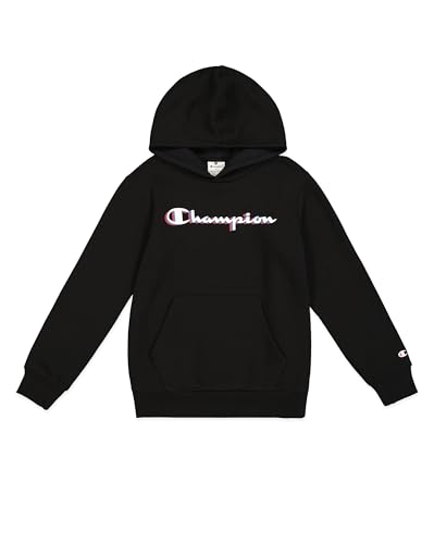 Champion Jungen Legacy Boy-Big Logo Hoodie Kapuzenpullover, Schwarz (Kk001), 15-16 Jahre von Champion
