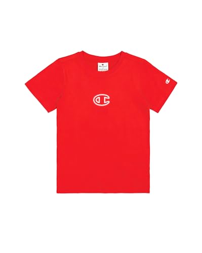 Champion Jungen Legacy Boy-Graphic Crewneck with Large Logo T-Shirt, Red (Rs011), 7-8 Jahre von Champion