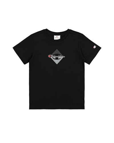 Champion Jungen Legacy Boy - Graphic Crewneck T-Shirt with Large Print T-Shirt, Black (KK001), von Champion