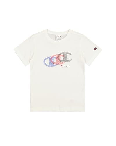 Champion Jungen Legacy Boy - Graphic Crewneck T-Shirt with Large Print T-Shirt, White (WW001), von Champion