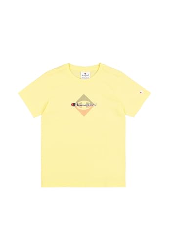 Champion Jungen Legacy Boy Graphic Crewneck With Large Print T-Shirt, Yellow (Ys143), 5-6 Jahre EU von Champion