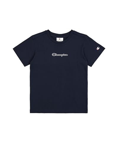 Champion Jungen Legacy Boy-Graphic Crewneck with Large Logo T-Shirt, Blue (Bs501), 5-6 Jahre von Champion