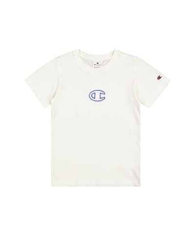 Champion Jungen Legacy Boy-Graphic Crewneck with Large Logo T-Shirt, White (Ww001), 11-12 Jahre von Champion