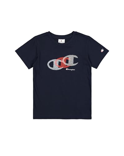 Champion Jungen Legacy Boy-Graphic Crewneck with Large Print T-Shirt, Blau (Bs501), 13-14 Jahre von Champion