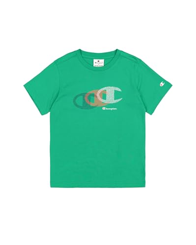 Champion Jungen Legacy Boy-Graphic Crewneck with Large Print T-Shirt, Green (Gs130), 7-8 Jahre von Champion
