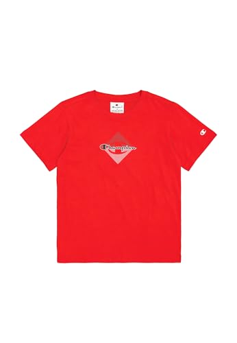 Champion Jungen Legacy Boy-Graphic Crewneck with Large Print T-Shirt, Red (Rs011), 9-10 Jahre von Champion