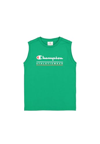 Champion Jungen Legacy Boy-Graphic Sleeveless Crewneck T-Shirt with Large Logo Tanktop, Green (Gs130), 5-6 Jahre von Champion