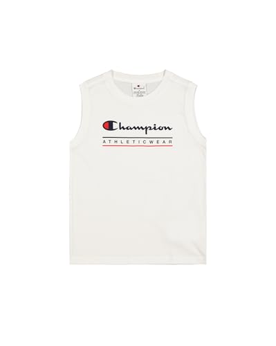 Champion Jungen Legacy Boy-Graphic Sleeveless Crewneck T-Shirt with Large Logo Tanktop, White (Ww001), 5-6 Jahre von Champion