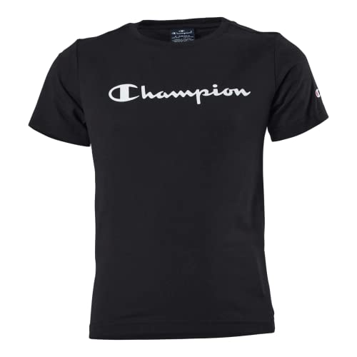 Champion Jungen Legacy Classic Logo T-Shirt, Schwarz, 13-14 Jahre von Champion