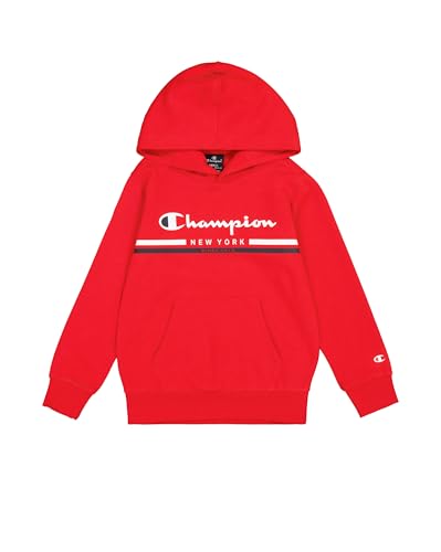 Champion Jungen Legacy Graphic Shop B (306837) -Ultra-Light Soft Compact Powerblend Fleece Hooded Sweatshirt, Rot (RS011), 5-6 Years von Champion