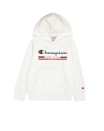 Champion Jungen Legacy Graphic Shop B (306837) -Ultra-Light Soft Compact Powerblend Fleece Hooded Sweatshirt, Weiß (WW001), 3-4 Years von Champion
