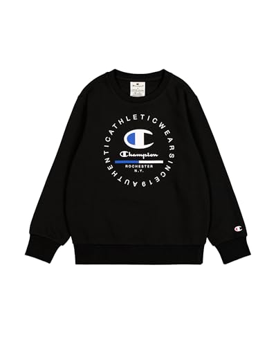 Champion Jungen Legacy Graphic Shop B (306838) -Ultra-Light Soft Compact Powerblend Fleece Crewneck Hoodie, Schwarz (KK001), 7-8 Years von Champion