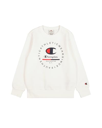 Champion Jungen Legacy Graphic Shop B (306838) -Ultra-Light Soft Compact Powerblend Fleece Crewneck Hoodie, Weiß (WW001), 7-8 Years von Champion
