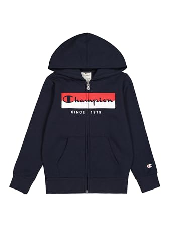 Champion Jungen Legacy Graphic Shop B (306839) -Ultra-Light Soft Compact Powerblend Fleece Full-Zip Hooded Sweatshirt, Blau (BS501), 3-4 Years von Champion