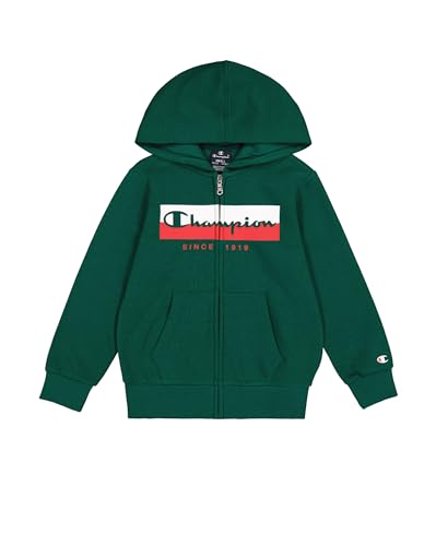 Champion Jungen Legacy Graphic Shop B (306839) -Ultra-Light Soft Compact Powerblend Fleece Full-Zip Hooded Sweatshirt, Grün (GS502), 3-4 Years von Champion