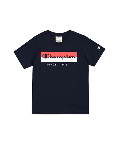 Champion Jungen Legacy Graphic Shop B (306842) -Crewneck Kurzarm Shirt, Blau (BS501), 3-4 Years von Champion