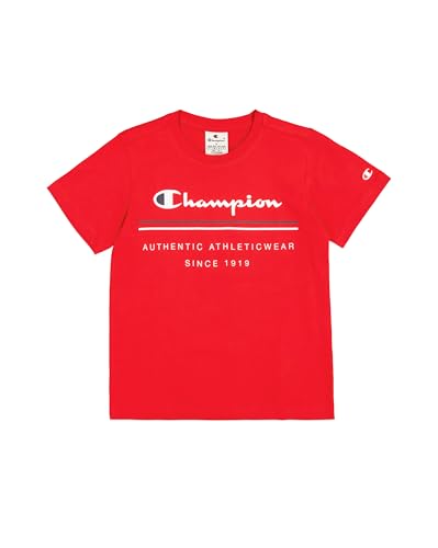 Champion Jungen Legacy Graphic Shop B (306842) -Crewneck Kurzarm Shirt, Rot (RS011), 7-8 Years von Champion