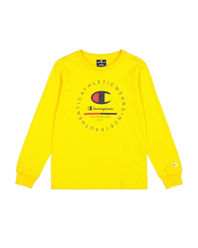 Champion Jungen Legacy Graphic Shop B (306843) -Crewneck Langarmshirt, Gelb (YS079), 3-4 Years von Champion