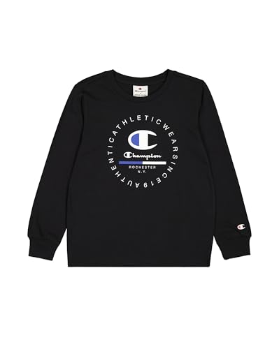 Champion Jungen Legacy Graphic Shop B (306843) -Crewneck Langarmshirt, Schwarz (KK001), 9-10 Years von Champion