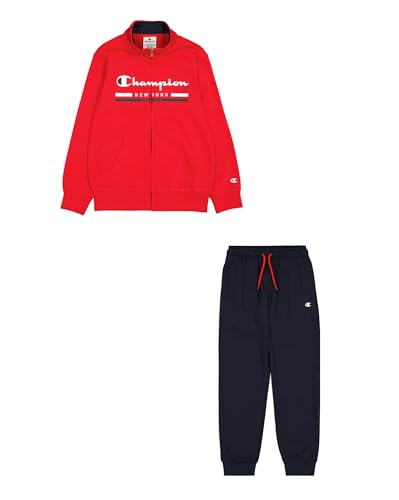 Champion Jungen Legacy Graphic Shop B (306845) -Ultra-Light Soft Compact Powerblend Terry High-Neck Trainingsanzug Kinder, Rot (RS011), 3-4 Years von Champion
