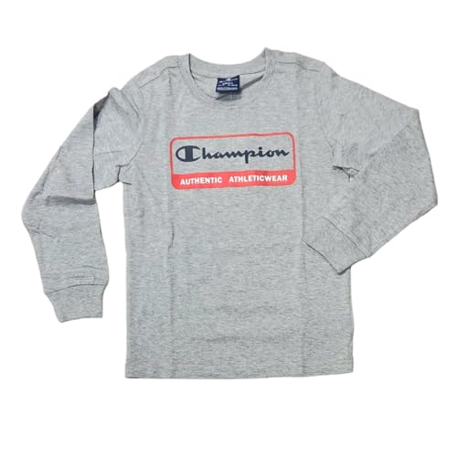 Champion Jungen Legacy Graphic Shop B-L-s Crewneck Langarmshirt, Hellgrau meliert, 11-12 Jahre von Champion