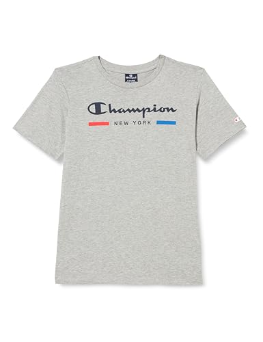 Champion Jungen Legacy Graphic Shop B-New York S/S Crewneck T-Shirt, Grau, 7-8 Jahre von Champion