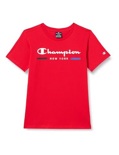 Champion Jungen Legacy Graphic Shop B-New York S/S Crewneck T-Shirt, Intensives Rot, 11-12 Jahre von Champion