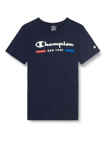 Champion Jungen Legacy Graphic Shop B-New York S/S Crewneck T-Shirt, Marineblau, 9-10 Jahre von Champion