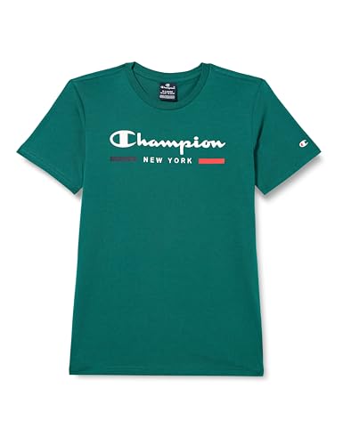 Champion Jungen Legacy Graphic Shop B-New York S/S Crewneck T-Shirt, Waldgrün, 15-16 Jahre von Champion