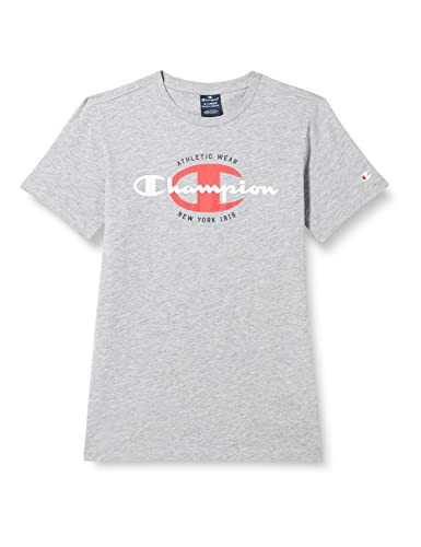 Champion Jungen Legacy Graphic Shop C S/S T-Shirt, Hellgrau meliert, 3-4 Jahre von Champion