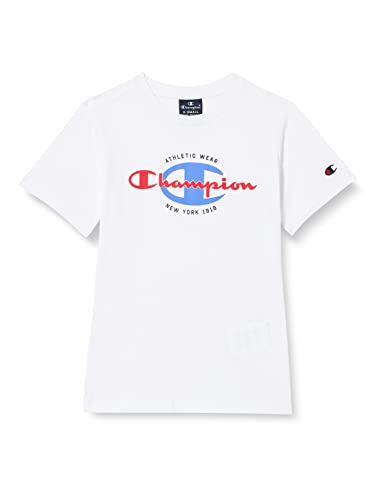 Champion Jungen Legacy Graphic Shop C S/S T-Shirt, Weiß, 7-8 Jahre von Champion
