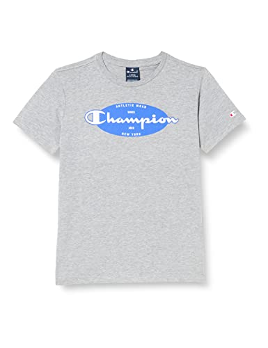 Champion Jungen Legacy Graphic Shop C S/S T-Shirt & Shorts Komplett, (Hellgrau Melange/Kobaltblau), 11-12 Jahre von Champion