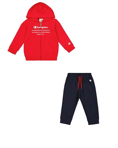 Champion Jungen Legacy Graphic Shop Td (306846) -Ultra-Light Soft Compact Powerblend Fleece Hooded Anzug, Rot (RS011), 6 Months von Champion