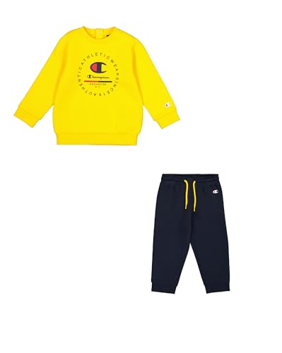 Champion Jungen Legacy Graphic Shop Td (306847) -Ultra-Light Soft Compact Powerblend Fleece Crewneck Anzug, Gelb (YS079), 6 Months von Champion