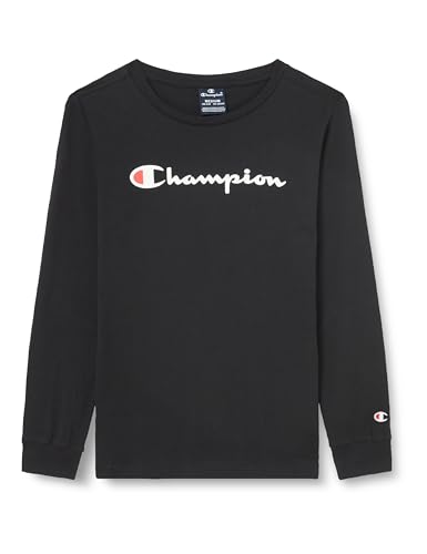 Champion Jungen Legacy Icons B-L/S Crewneck Langarm Shirt, Schwarz, 15-16 Jahre von Champion