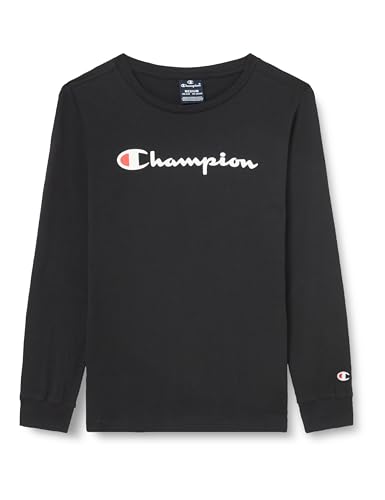 Champion Jungen Legacy Icons B-L/S Crewneck Langarm Shirt, Schwarz, 9-10 Jahre von Champion