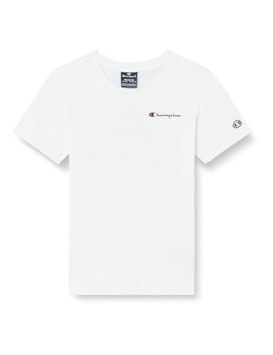 Champion Jungen Legacy Icons B-Small Script Logo S/S Crewneck T-Shirt, Weiß, 11-12 Jahre von Champion