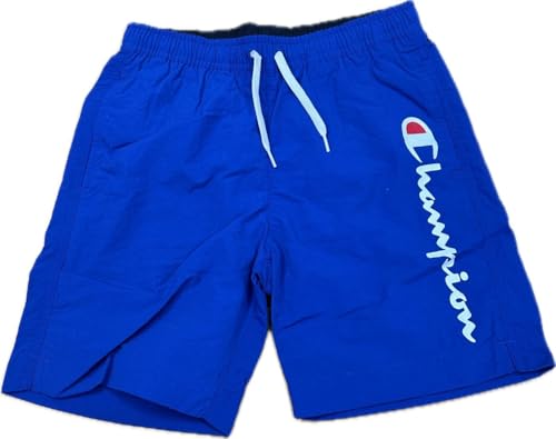 Champion Jungen Legacy Icons Beachshorts B-Crinkle Taslon Contrast Logo Badehose, Elektrischblau, 7-8 Jahre von Champion