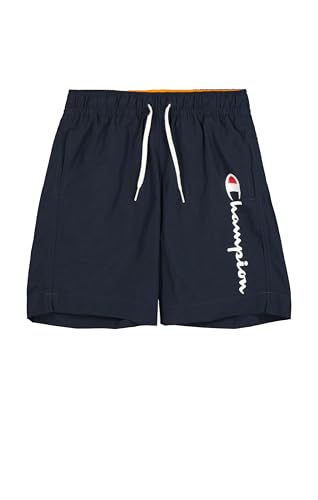 Champion Jungen Legacy Icons Beachshorts B-Crinkle Taslon Contrast Logo Badehose, Marineblau, 5-6 Jahre von Champion