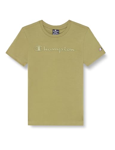 Champion Jungen Legacy Icons Tonal Logo B-S/S Crewneck T-Shirt, olivgrün, 9-10 Jahre von Champion