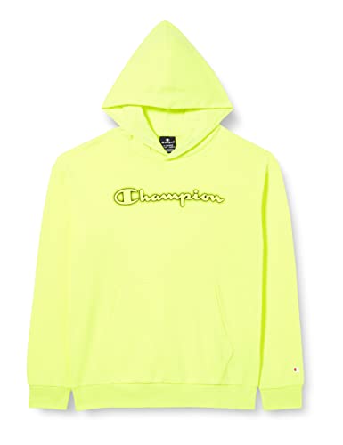 Champion Jungen Legacy Neon Spray-Powerblend Logo Hooded Sweatshirt, Giallo Fluorescente, 15-16 anni von Champion