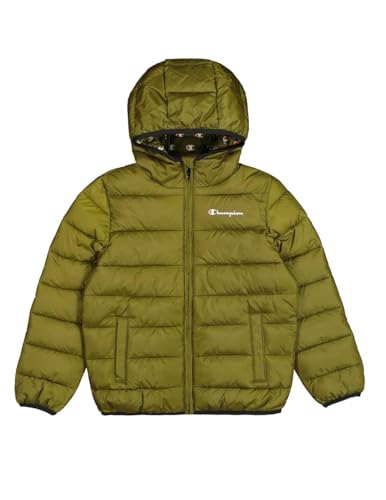 Champion Jungen Legacy Outdoor B (306868) - Wr Light Cirè 40gr Small Script Logo Hooded Anzugjacke, Grün (GS573), 9-10 Jahre EU von Champion