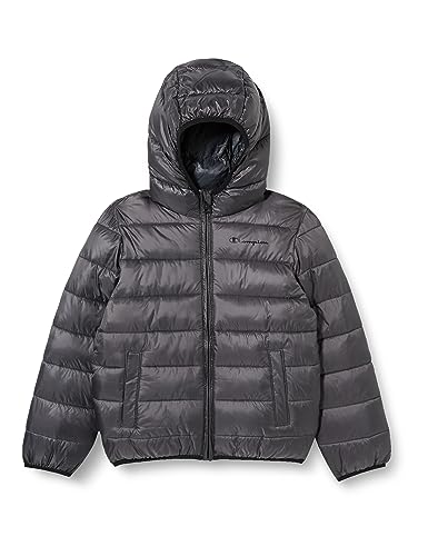 Champion Jungen Legacy Outdoor K-Light Wr Hooded Gepolsterte Jacke, Grigio Grafite, 11-12 Jahre von Champion